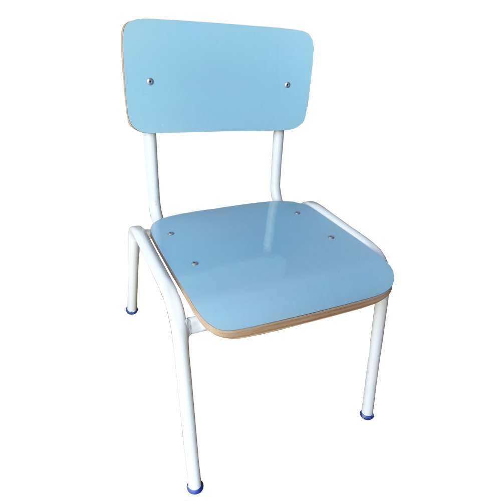 Kit 02 Cadeira Infantil Empilhável Azul Escola Creche - 3