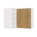 Ver imagem 1 de Armário Aéreo de Canto Reto Celeste Kappesberg 100% Mdf 1 Porta 4 Nichos Branco/nogueira 98cm