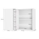 Ver imagem 2 de Armário Aéreo de Canto Reto Celeste Kappesberg 100% Mdf 1 Porta 4 Nichos Branco/nogueira 98cm