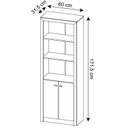 Ver imagem 7 de Kit 3 Peças com Mesa para Escritório em L, Estante Livreiro Aberta e Estante com 2 Portas
