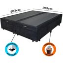 Ver imagem 1 de Cama Box Baú King Size Bipartido Suede Preto com Pistão a Gás