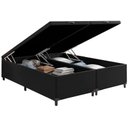 Ver imagem 2 de Cama Box Baú King Size Bipartido Suede Preto com Pistão a Gás