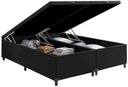 Ver imagem 2 de Cama Box Baú King Size Bipartido Suede Preto com Pistão a Gás