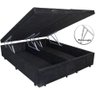 Cama Box Baú King Size Bipartido Suede Preto com Pistão a Gás - 3