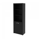 Ver imagem 7 de Conjunto 3 Peças com Mesa para Escritório em L, Estante Livreiro Aberta e com 2 Portas Preto