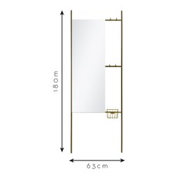 Espelho Decorativo de Chão Hanger Dourado 180x63cm Retangular - 4
