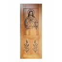 Ver imagem 1 de Folha de Porta Madeira Maciça Entalhada Cristo 90x210x3,5cm Cedro Rosa