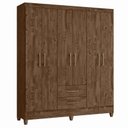 Ver imagem 2 de Guarda Roupa Casal Panamá e Armário Multiuso New Íris Castanho Wood - Moval