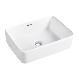 Cuba Lavabo Banheiro Cerâmica Louça Retangular Branca Apoio Tubrax
