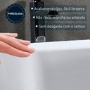 Ver imagem 6 de Cuba Lavabo Banheiro Cerâmica Louça Retangular Branca Apoio Tubrax