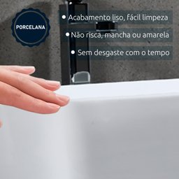Cuba Lavabo Banheiro Cerâmica Louça Retangular Branca Apoio Tubrax - 6