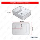 Ver imagem 5 de Cuba Lavabo Banheiro Cerâmica Louça Retangular Branca Apoio Tubrax