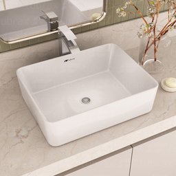 Cuba Lavabo Banheiro Cerâmica Louça Retangular Branca Apoio Tubrax - 1