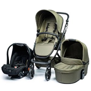 Kit Carrinho Moisés como 4 com Bebê Conforto + Bolsa Olive (verde) - Abc Design