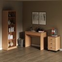 Ver imagem 1 de Kit 3 Peças com Escrivaninha 1 Gaveta, Estante Livreiro e Gaveteiro 3 Gavetas