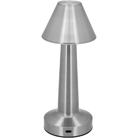 Luminária de Led Mesa Decorativa Usb Metal 21x9x9cm Prata