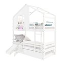 Ver imagem 2 de Treliche Casinha com Janela com Escada/escorregador e Grade de Proteção Madeira Maciça Branco