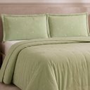 Ver imagem 3 de Kit Cobre Leito Max Casal Percal 300 Fios Colcha Dupla Face Bordado Matelassê 3 Peças Verde