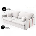 Ver imagem 4 de Sofá-Cama Maldivas 3 Lugares Retrátil e Reclinável 160cm Cru Linho