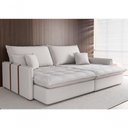 Ver imagem 1 de Sofá-Cama Maldivas 3 Lugares Retrátil e Reclinável 160cm Cru Linho