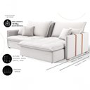 Ver imagem 2 de Sofá-Cama Maldivas 3 Lugares Retrátil e Reclinável 160cm Cru Linho