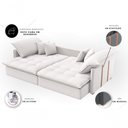 Ver imagem 5 de Sofá-Cama Maldivas 3 Lugares Retrátil e Reclinável 160cm Cru Linho