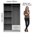 Ver imagem 5 de Guarda Roupa Solteiro 4 Portas 2 Gavetas Fiori Móveis Castro