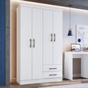 Ver imagem 1 de Guarda Roupa Solteiro 4 Portas 2 Gavetas Fiori Móveis Castro