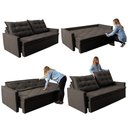 Ver imagem 7 de Sofá Sem Caixa Retrátil e Reclinável 1,65m Cama inBox Studio Suede Velusoft Café