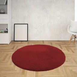 Tapete Redondo 2,00 x 2,00 Macio Vermelho Casen - 5