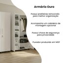 Ver imagem 2 de Kit 2 Armários Organizadores Multiuso Ouro 2 Portas Branco para Quarto e Organização