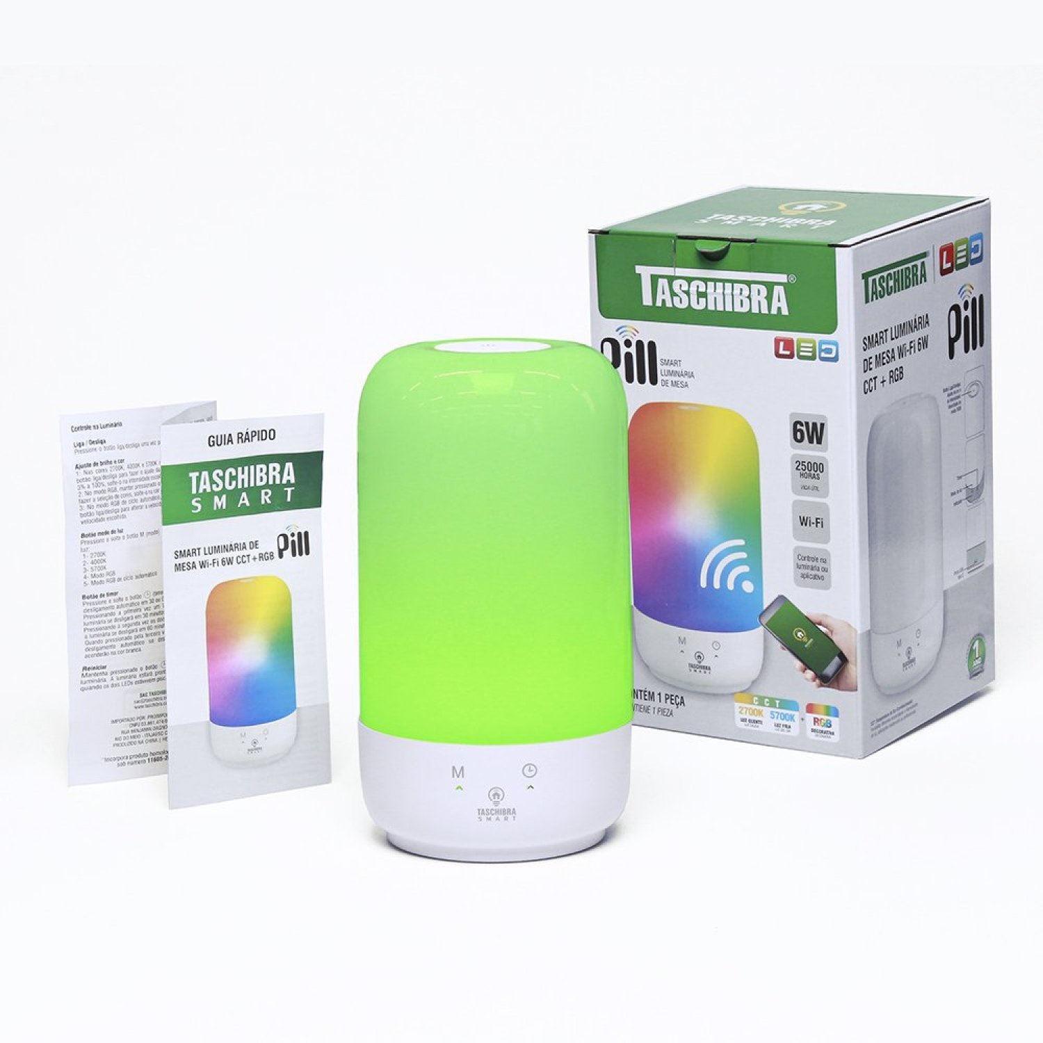 Luminária de Mesa Smart Pill Wi-fi LED 6W RGB Taschibra - 3