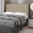 Ver imagem 2 de Cabeceira Cama Box Casal Canada 140 Cm Sintético MV Estofados Bege