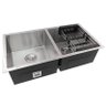 Cuba Dupla Quadrada Inox 304 Cozinha Pia Embutir Gourmet - 2