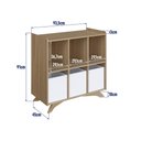 Ver imagem 4 de Estante com 06 Nichos e 03 Cubos Linha Affetto 93,5cm Aft020 Completa Móveis - Aveiro Oak/branco