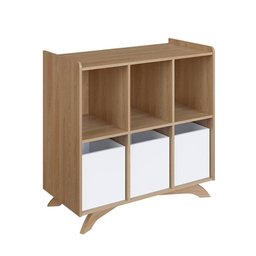 Estante com 06 Nichos e 03 Cubos Linha Affetto 93,5cm Aft020 Completa Móveis - Aveiro Oak/branco - 6 Estante com 06 Nichos e 03 Cubos Linha Affetto 93,5cm Aft020 Completa Móveis - Aveiro Oak/branco - 6