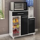 Ver imagem 2 de Balcao Fruteira Cozinha 2 Portas 89 Cm Mf185 Branco Preto Dtall Branco Preto