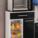 Ver imagem 4 de Balcao Fruteira Cozinha 2 Portas 89 Cm Mf185 Branco Preto Dtall Branco Preto
