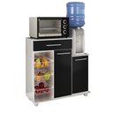 Ver imagem 1 de Balcao Fruteira Cozinha 2 Portas 89 Cm Mf185 Branco Preto Dtall Branco Preto