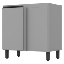 Balcão Canto Reto 84cm 1 Porta 100% MDF Sem Tampo Belize Cinza - Henn - 1