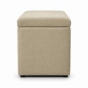 Ver imagem 4 de Calcadeira Recamier Baú Estofada 100cm para Cama Solteiro Suede Bege