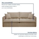 Ver imagem 6 de Sofá Cama Retrátil e Reclinável 3 Lugares Linho Bege Michigan 220cm Yescasa