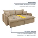 Ver imagem 5 de Sofá Cama Retrátil e Reclinável 3 Lugares Linho Bege Michigan 220cm Yescasa