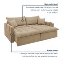 Ver imagem 7 de Sofá Cama Retrátil e Reclinável 3 Lugares Linho Bege Michigan 220cm Yescasa