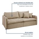 Ver imagem 4 de Sofá Cama Retrátil e Reclinável 3 Lugares Linho Bege Michigan 220cm Yescasa