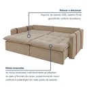 Ver mais imagens de Sofá Cama Retrátil e Reclinável 3 Lugares Linho Bege Michigan 220cm Yescasa