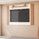 Ver imagem 1 de Painel para TV 65 Polegadas Suspenso Ripado Peter para Sala de Estar Freijó Off White DJ Móveis