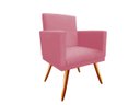Ver imagem 1 de Poltrona Decorativa Bia Suede Rosa Pés Madeira Mz Decor