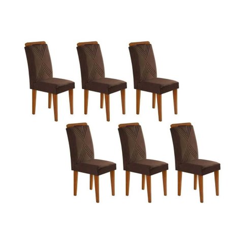 Kit 2 Cadeiras Sala Jantar Amsterdã 6 Un Capuccino/suede Marrom - Rufato