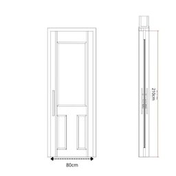 Folha de Porta Madeira Maciça Entalhada Lima 80x210x3,5cm Cedro Rosa - 2